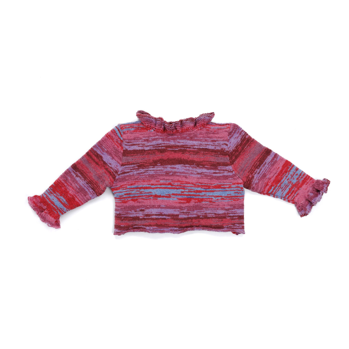 Knit Ruffle Tie-Front Cardigan made using Caron yarn