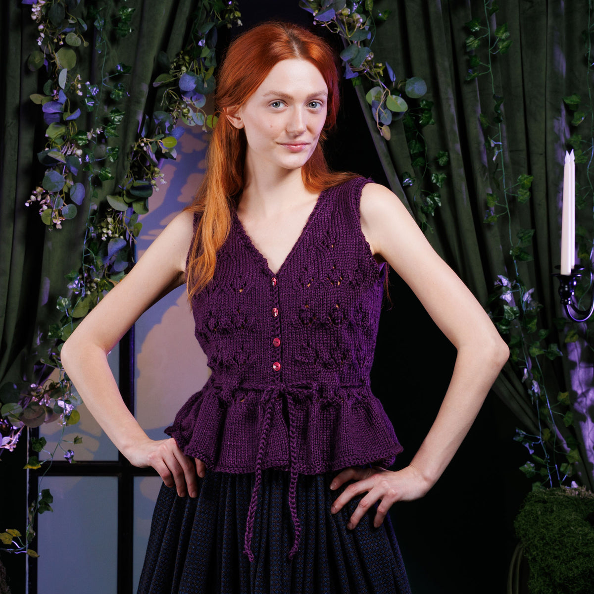 Lace Stitch Cami made using Caron yarn