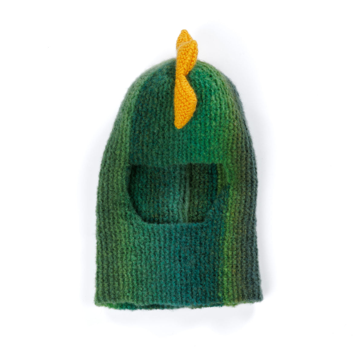 Knit Dino Helmet made using Caron yarn