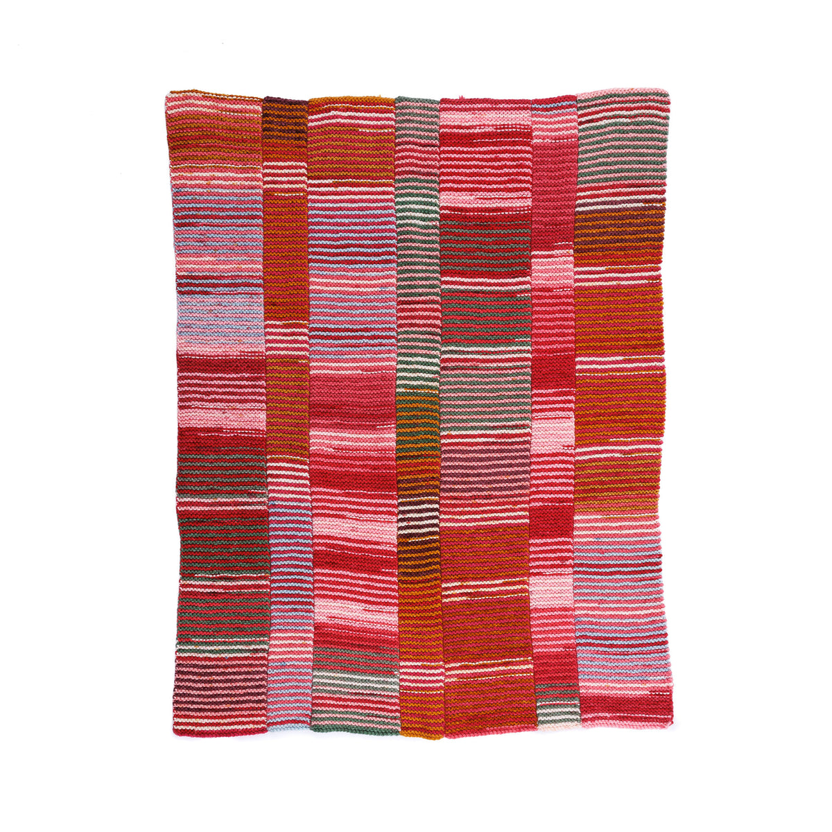 Long And Striping Road Knit Blanket made using Caron yarn