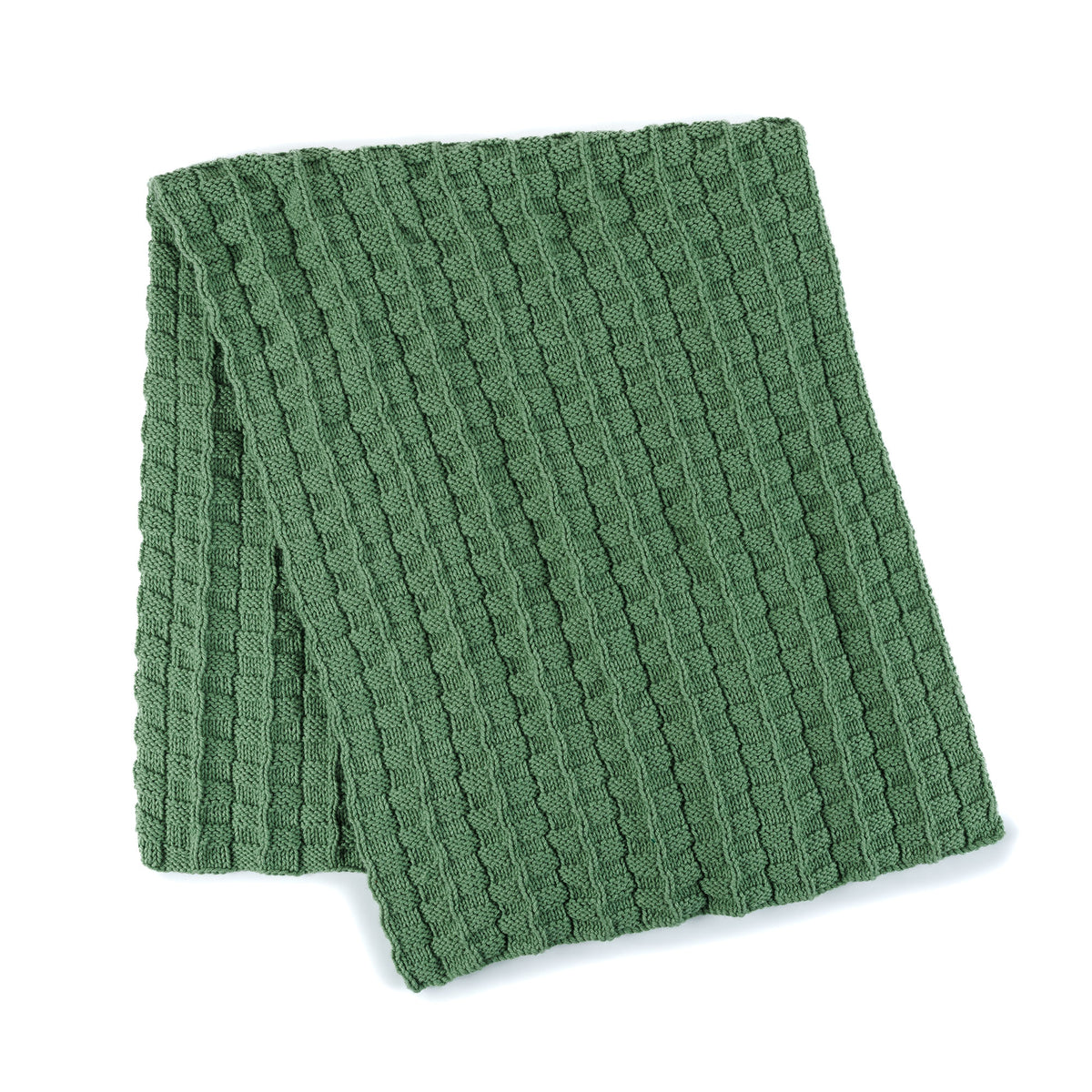 Rich Textures Knit Blanket made using Caron yarn