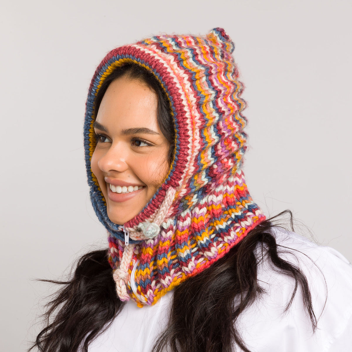 Double Brioche Stitch Knit Hood made using Caron yarn