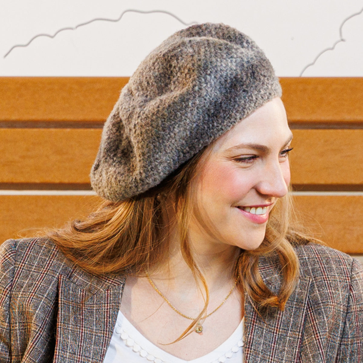 Cool Time Knit Beret made using Caron yarn