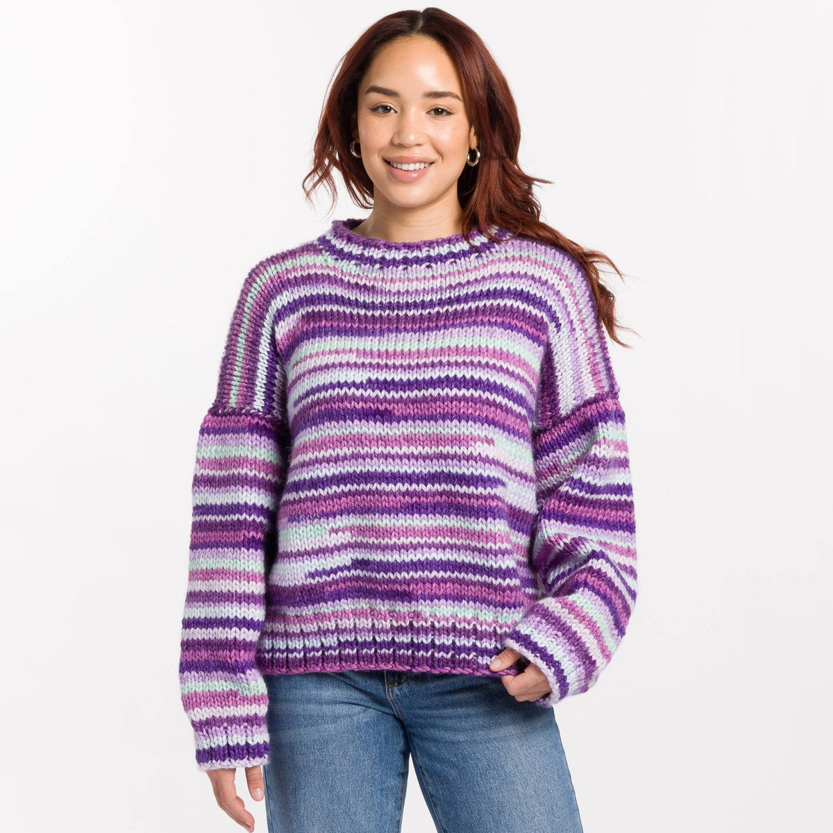 Beginner'S Luck Knit Sweater made using Caron yarn