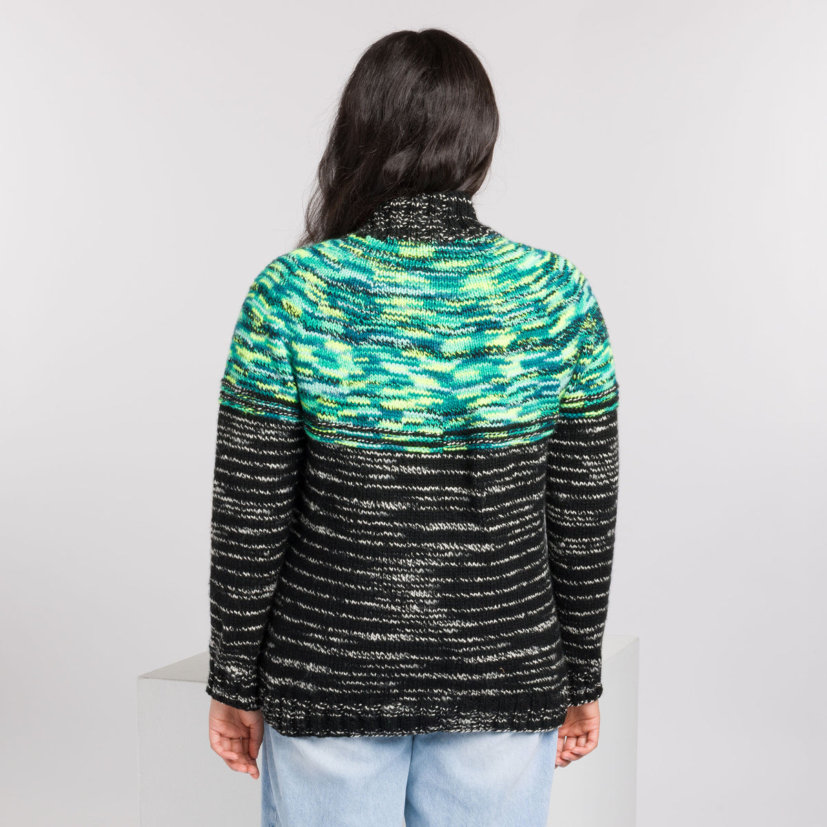 Smash Colors Knit Yoke Sweater made using Caron yarn