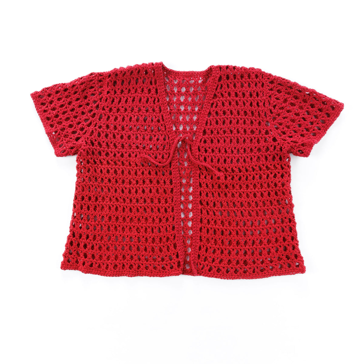 Crochet Mesh Beachside Cardigan made using Patons yarn