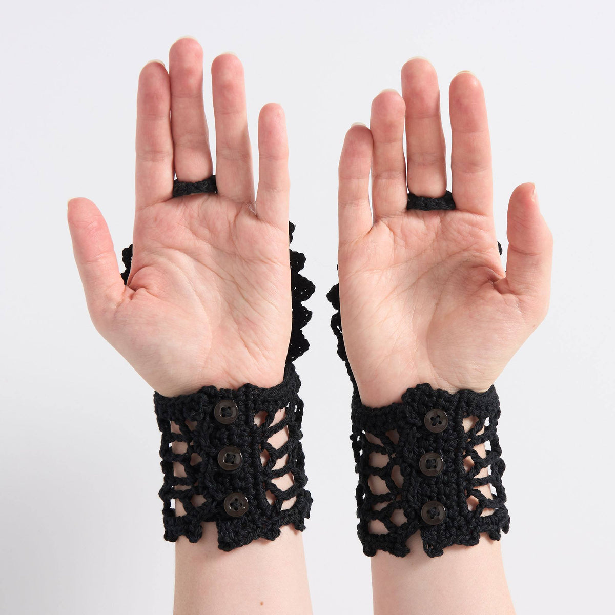 Deceased Digits Crochet Lace Wrister made using Patons yarn