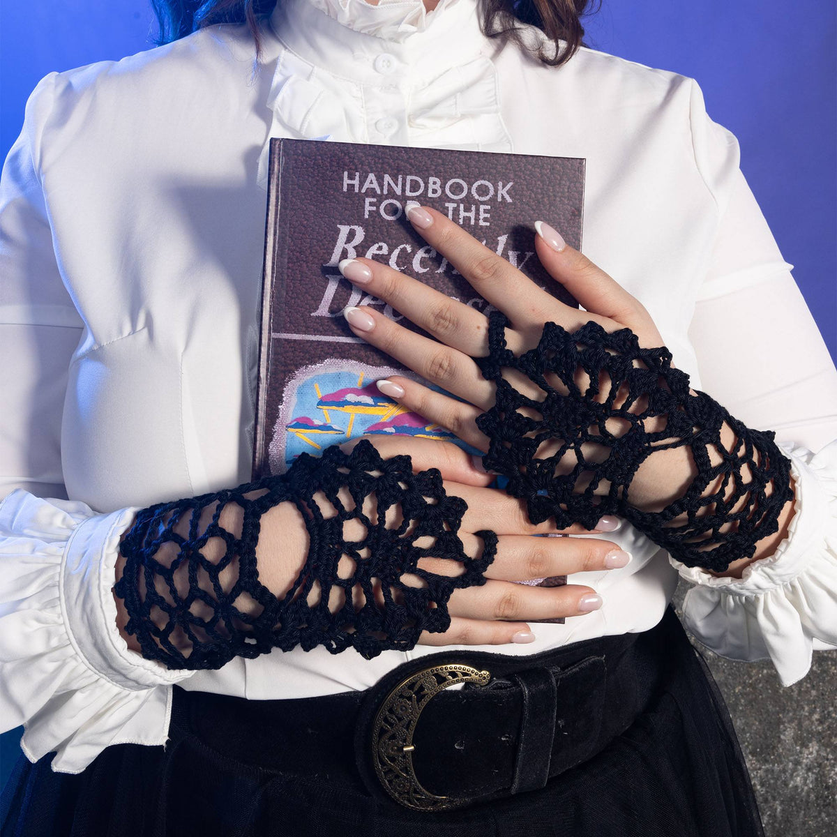 Deceased Digits Crochet Lace Wrister made using Patons yarn