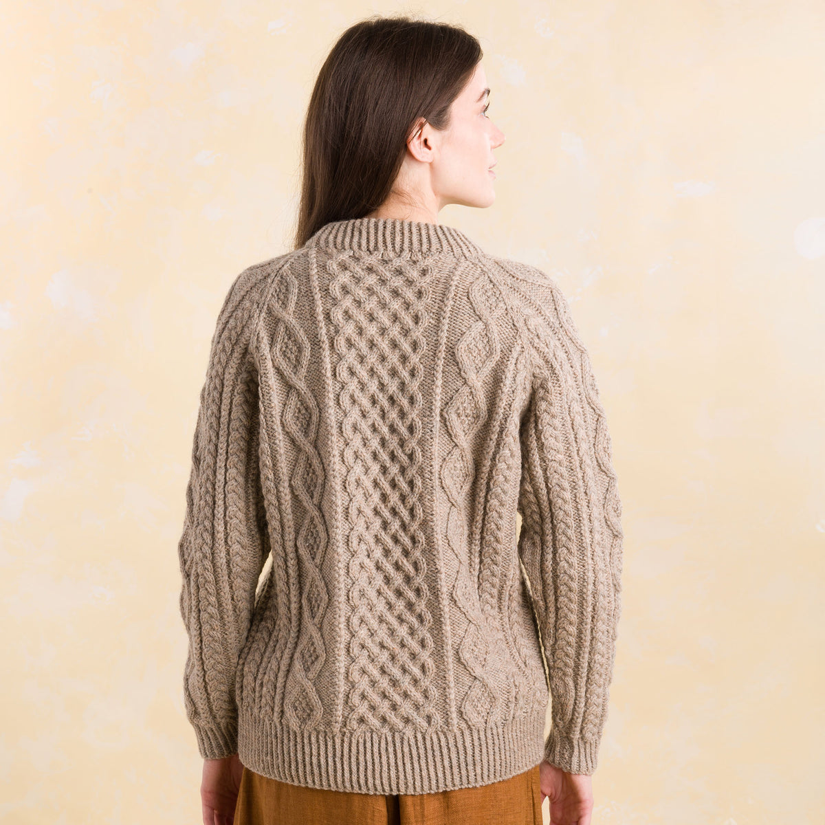 Knit Honeycomb Aran Sweater made using Patons yarn