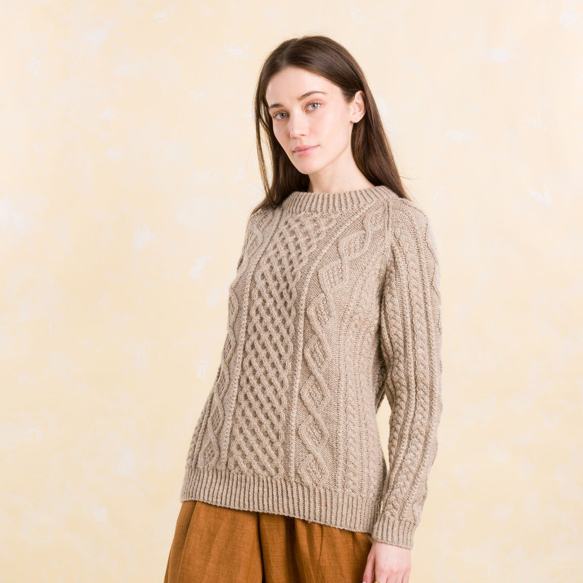 Knit Honeycomb Aran Sweater made using Patons yarn