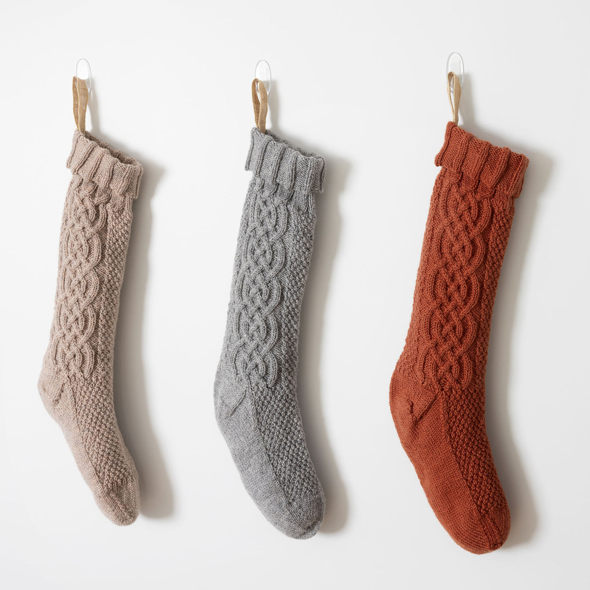 Sugar Twist Knit Stocking made using Patons yarn
