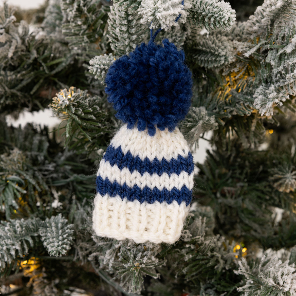 Knit Adorable Mini Holiday Ornaments made using Patons yarn