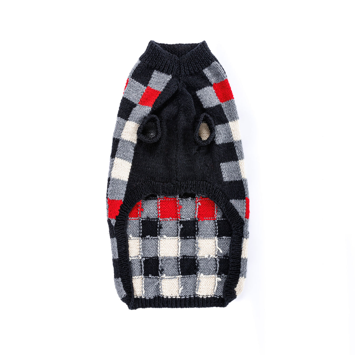 Knit Canine Checks made using Patons yarn