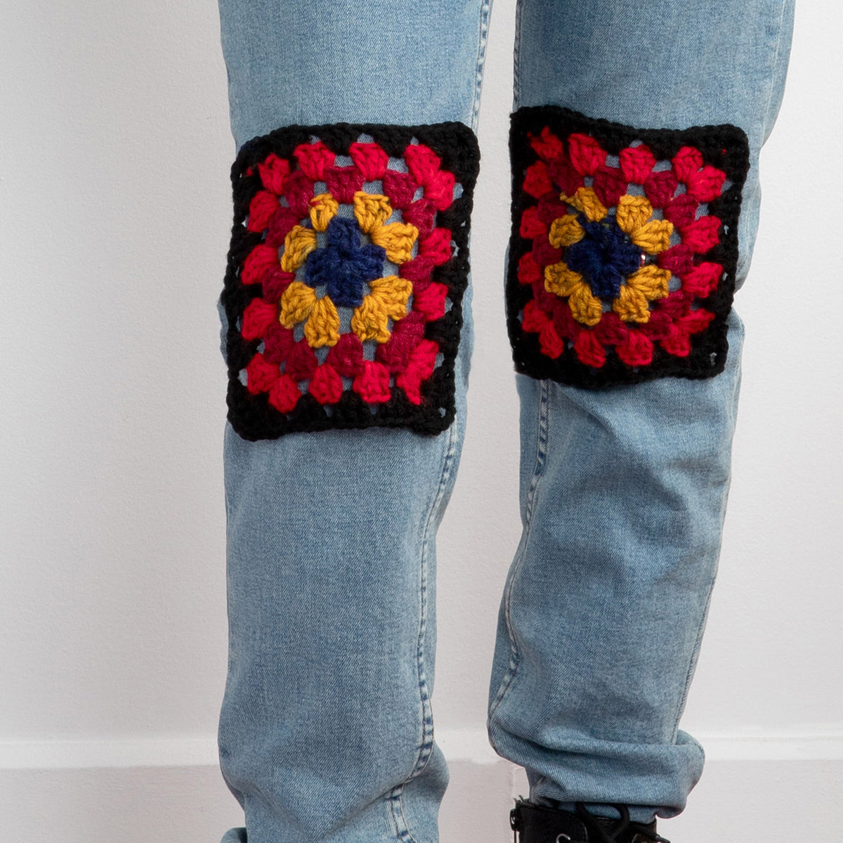 Crochet Granny Clothing Patch made in Red Heart All in One Granny Square Yarn
