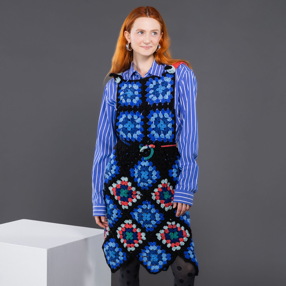 Crochet Square Root Jumper made using Red Heart yarn