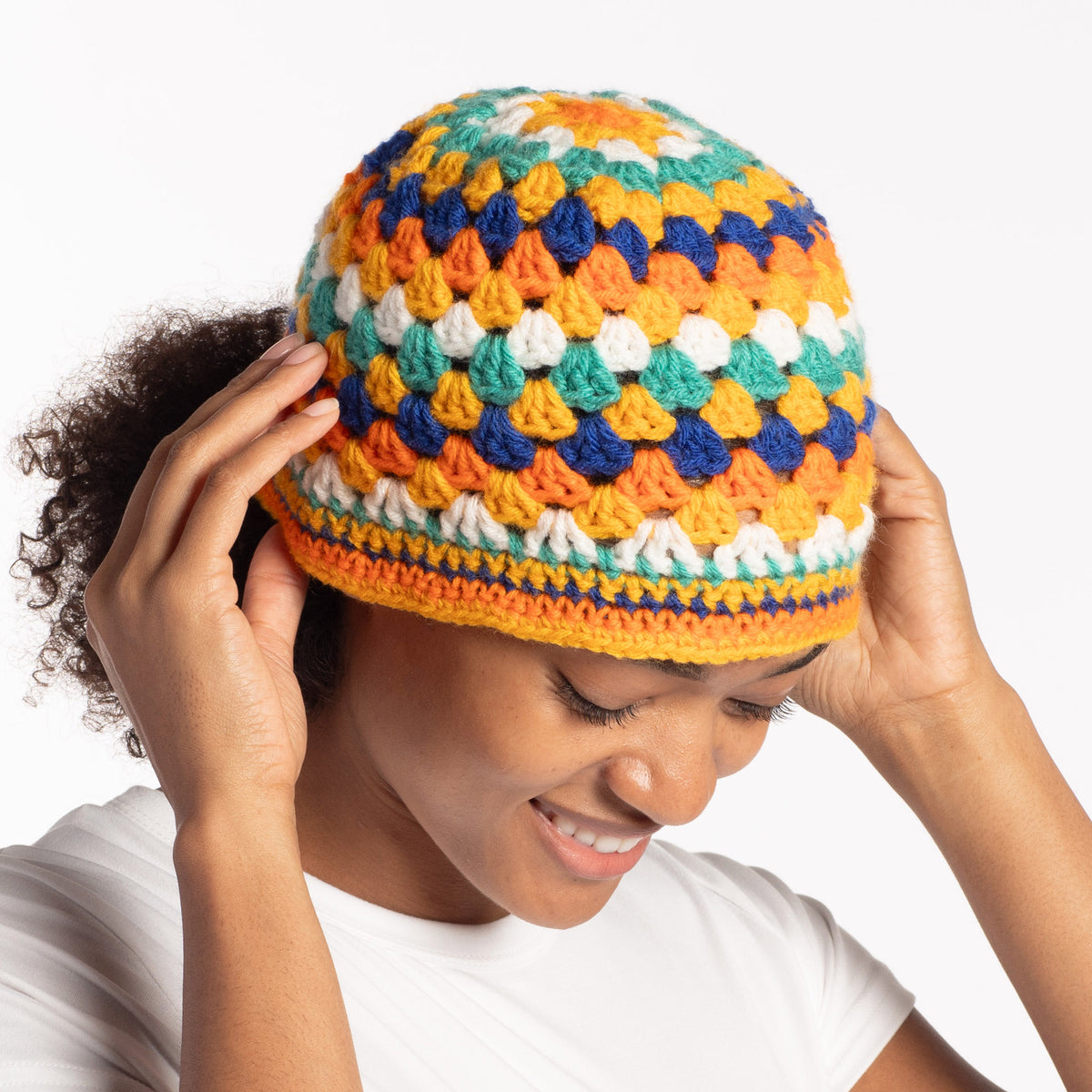 Crochet Hat made in Red Heart Super Saver Kits Yarn