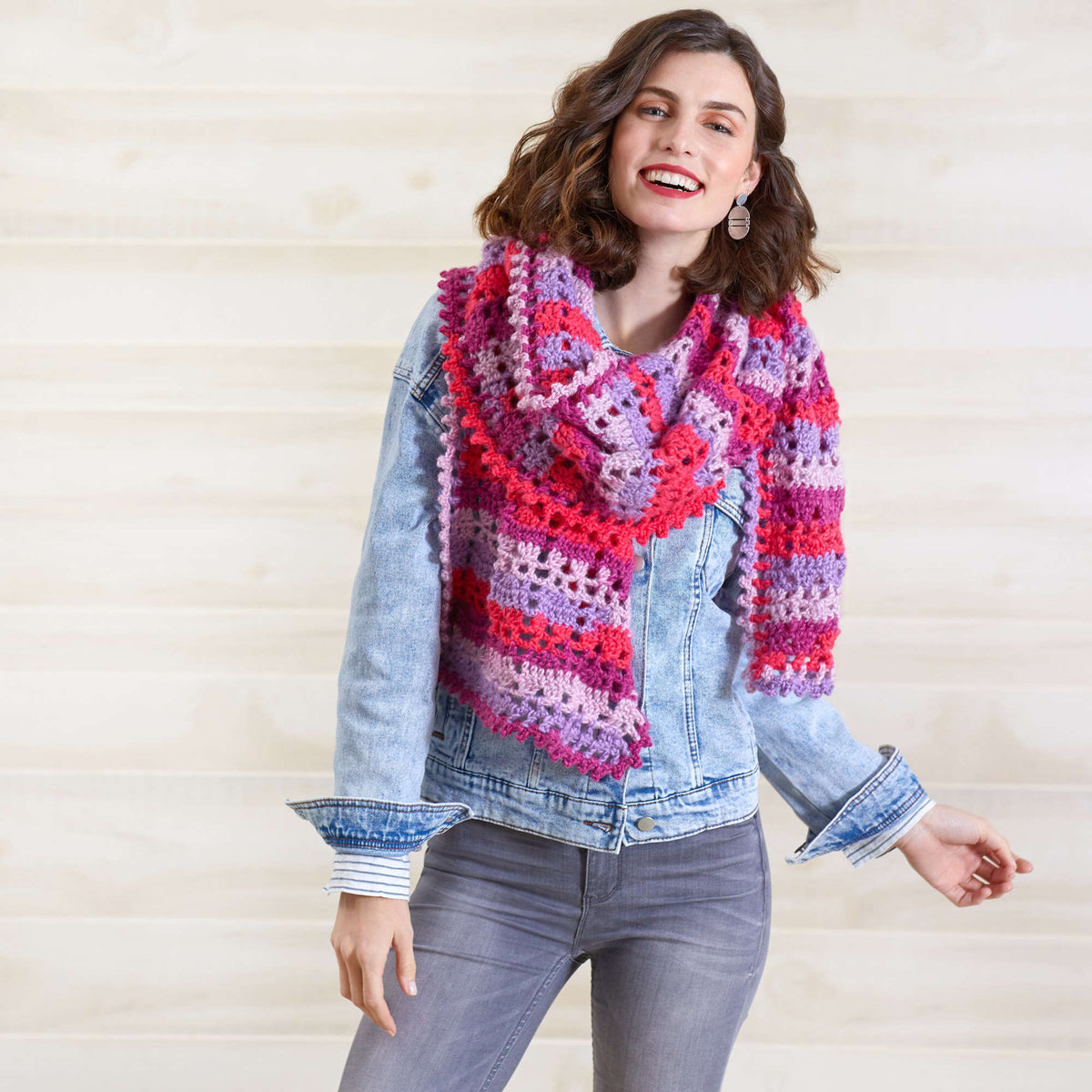 Crochet Scarf made in Red Heart Dreamy yarn