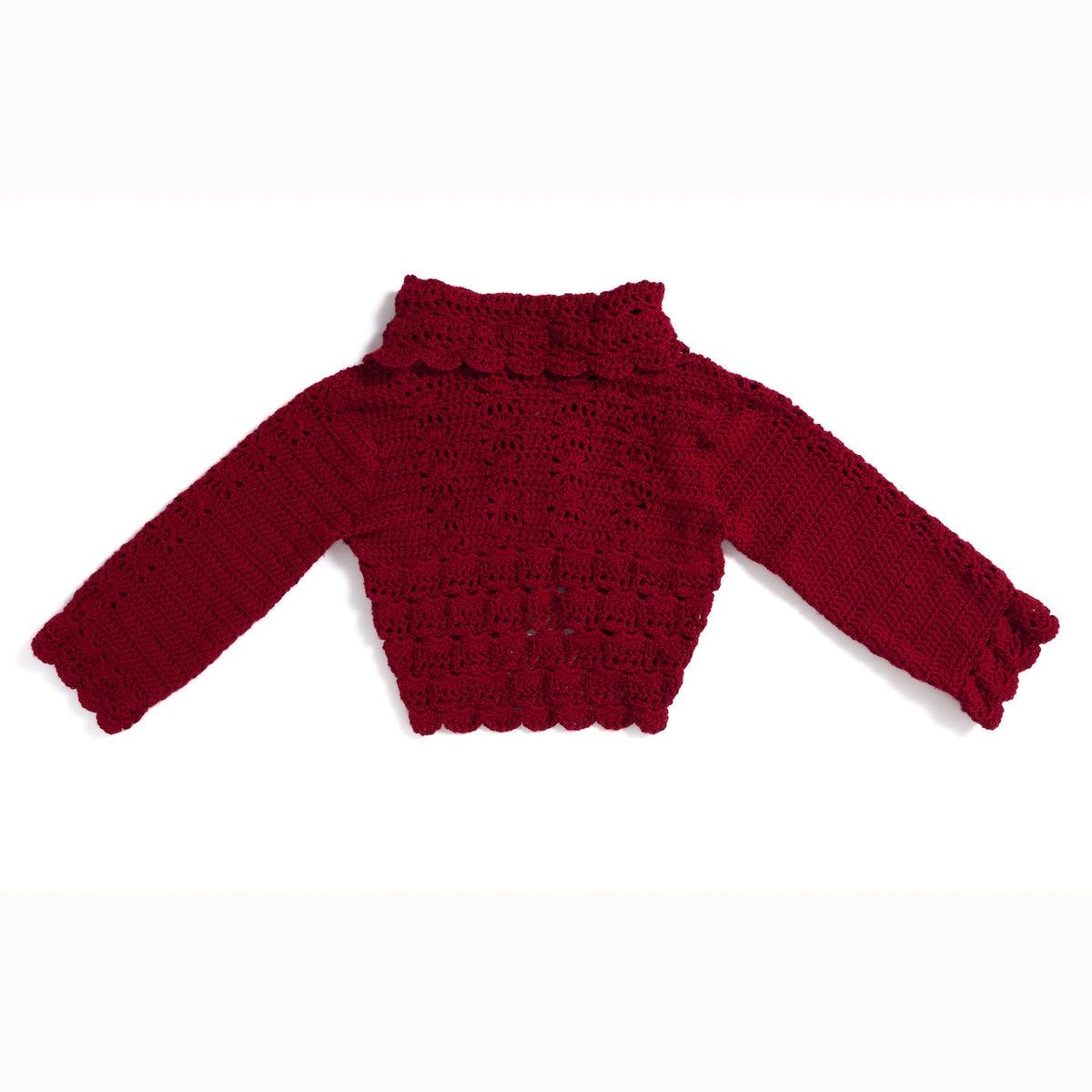 Lace Trim Crochet Cardigan made using Red Heart yarn