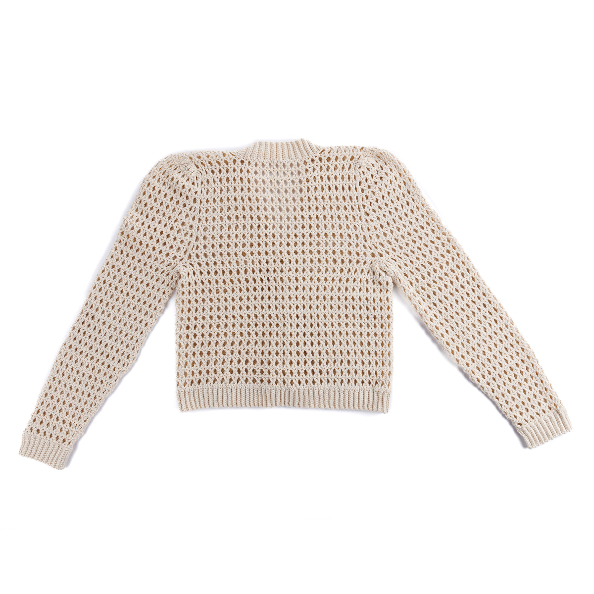 Mesh-Mellow Crochet Cardigan made using Red Heart yarn