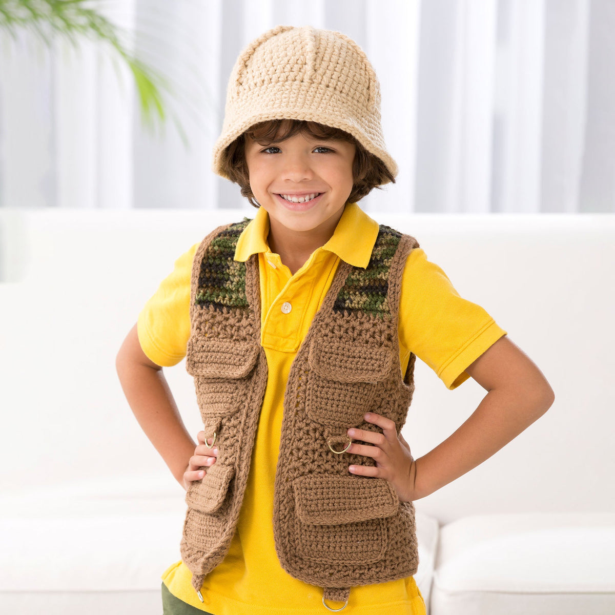 Crochet Vest made in Red Heart Super Saver Yarn