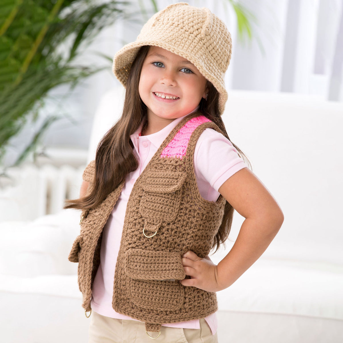 Crochet Vest made in Red Heart Super Saver Yarn