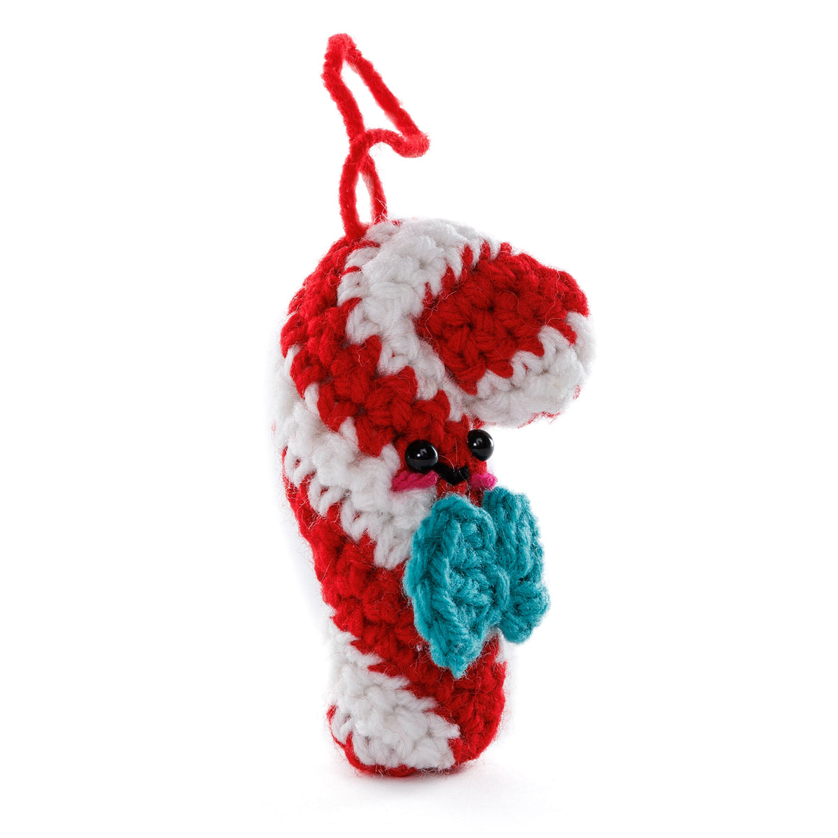 Crochet Dandy Cane Amigurumi made using Red Heart yarn
