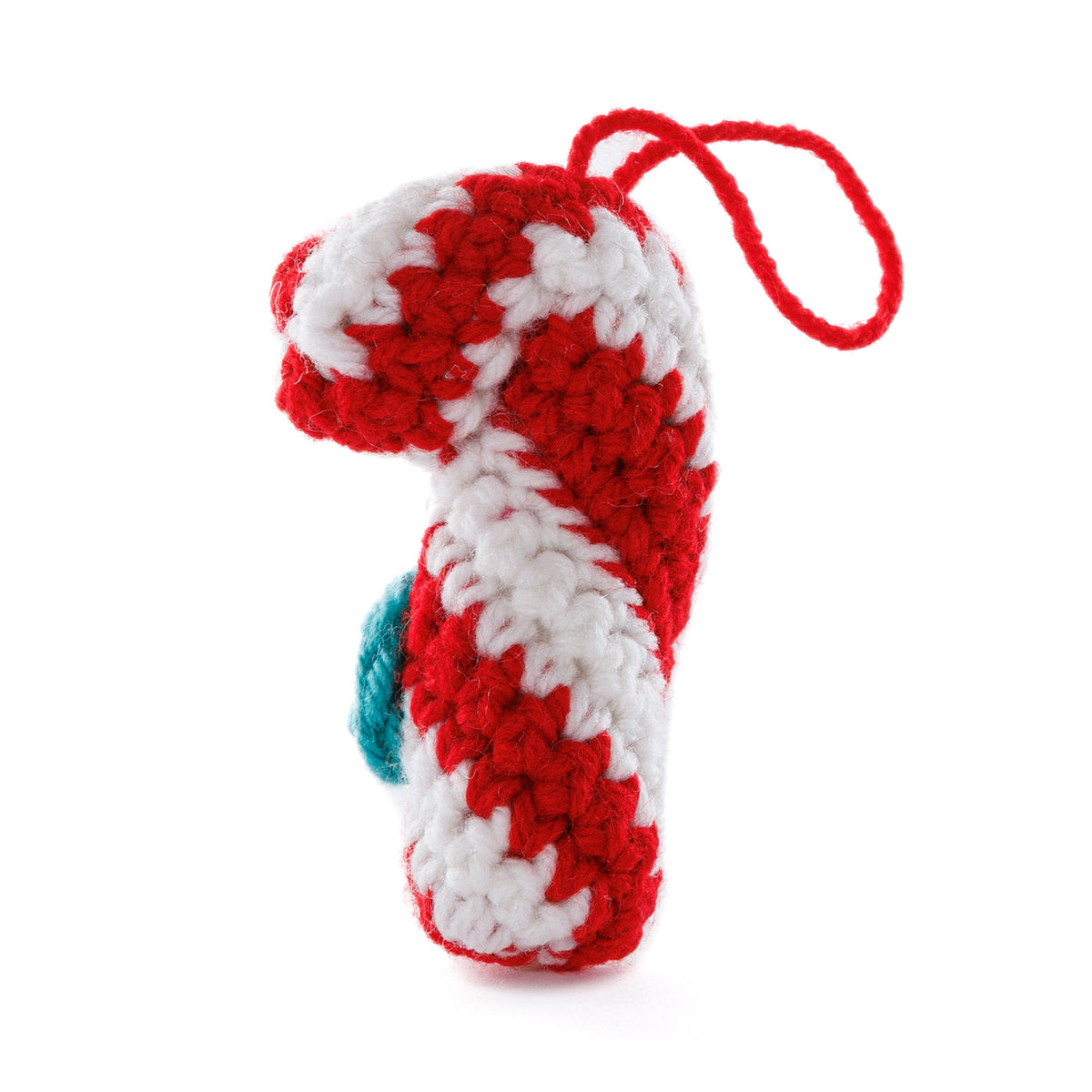 Crochet Dandy Cane Amigurumi made using Red Heart yarn