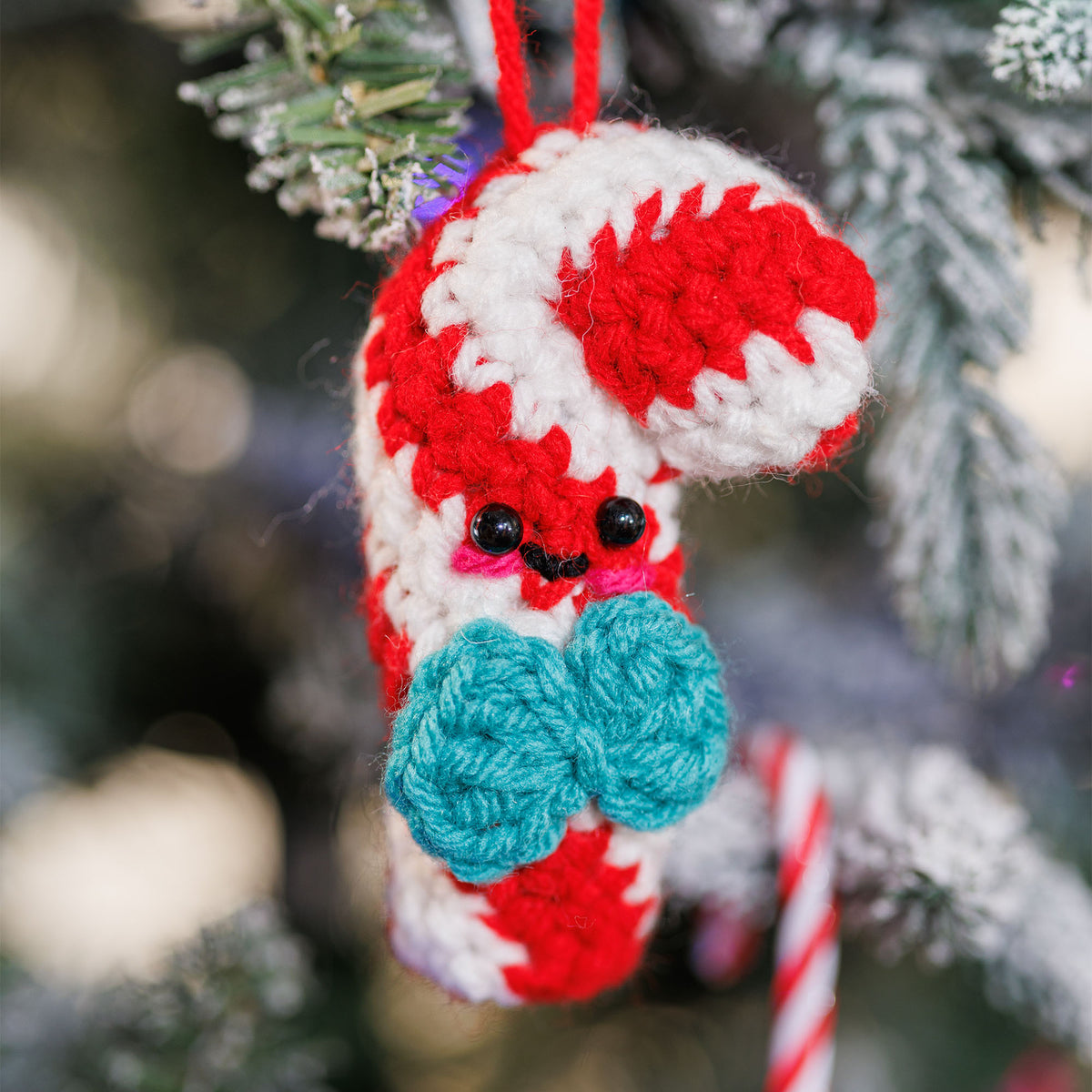 Crochet Dandy Cane Amigurumi made using Red Heart yarn