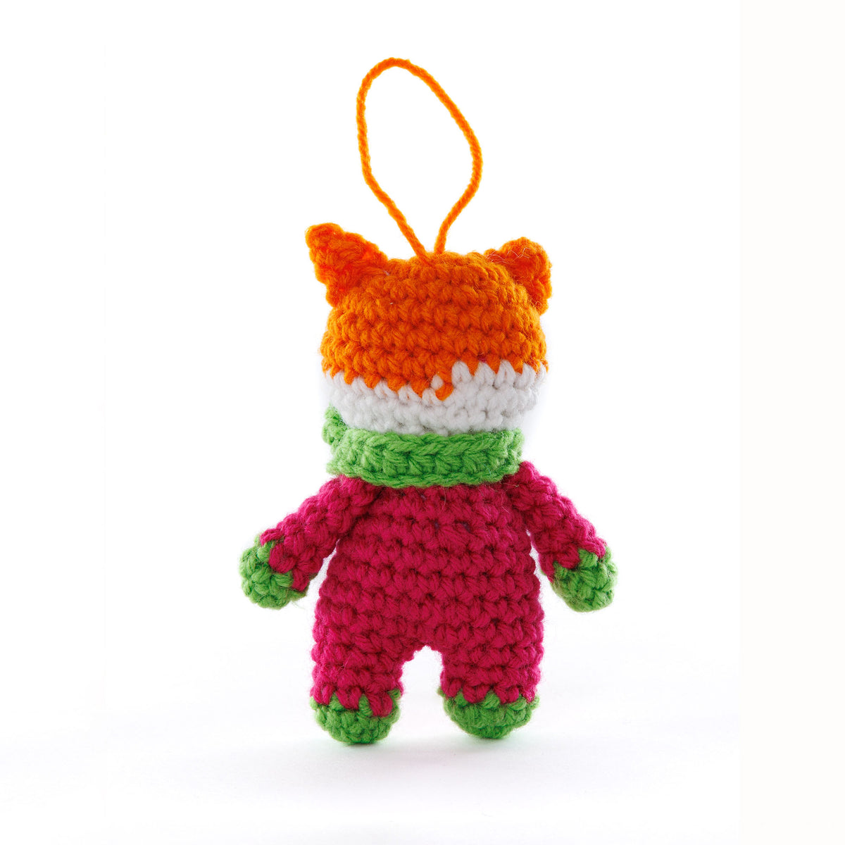 Crochet Fa La La La Fox Amigurumi made using Red Heart yarn