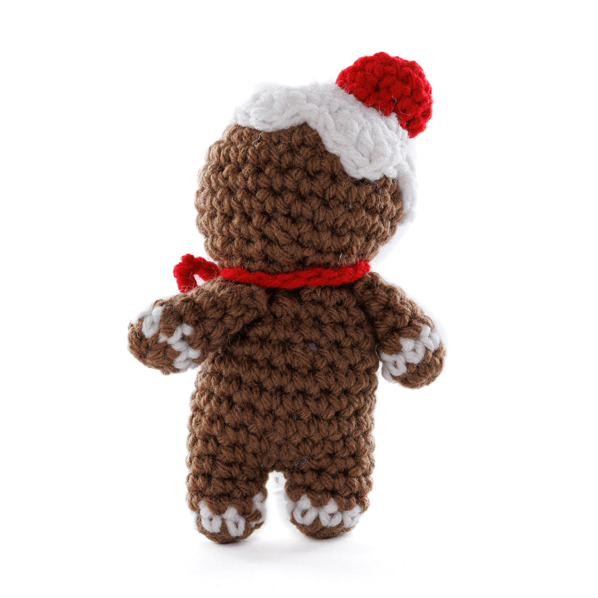 Crochet Gingerfella Amigurumi made using Red Heart yarn