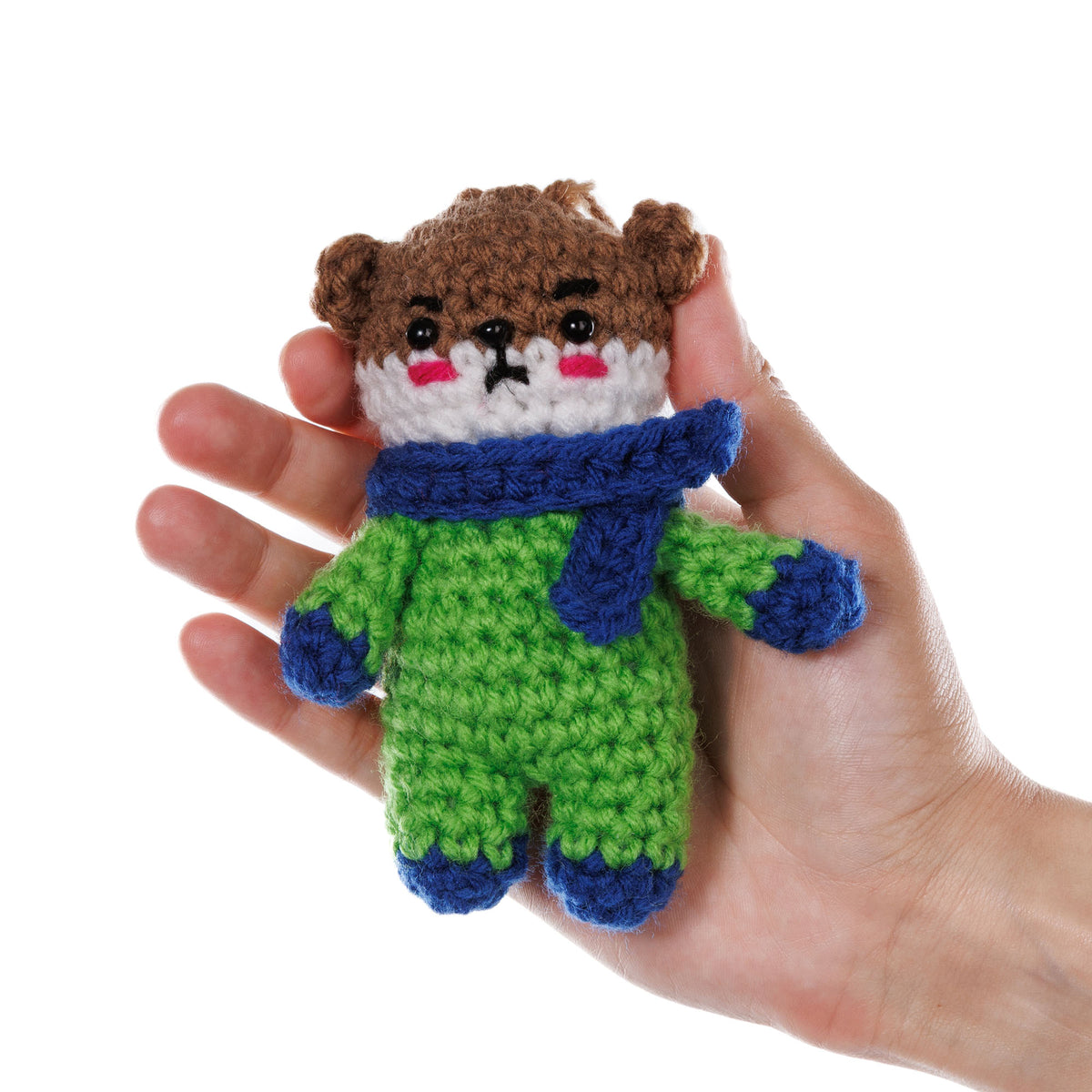 Crochet Otto The Otter Amigurumi made using Red Heart yarn