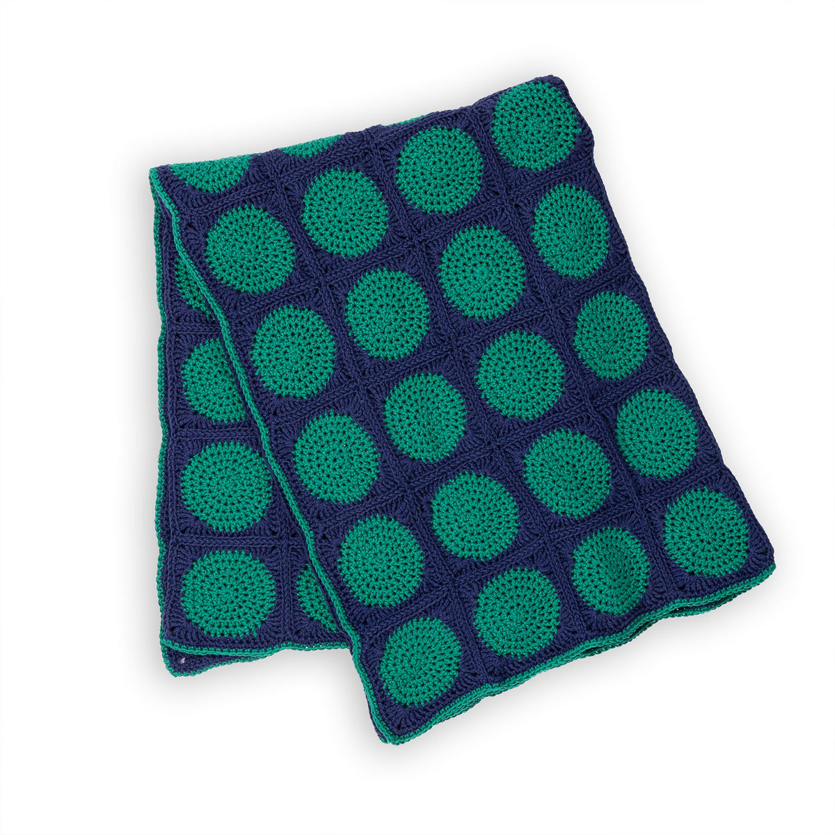 Dotted Duet Crochet Blanket made using Red Heart yarn