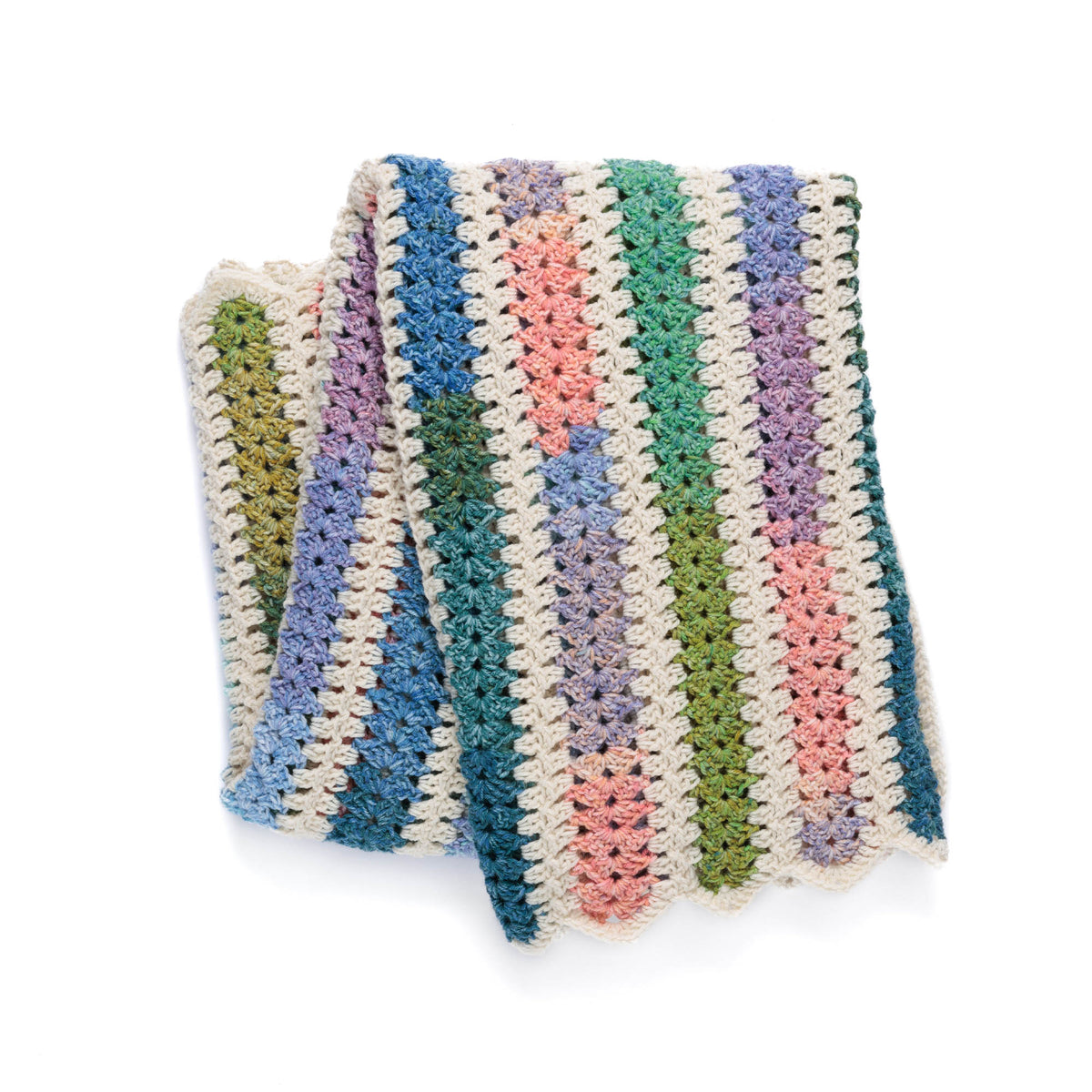 Zippy Strips Crochet Blanket made using Red Heart yarn