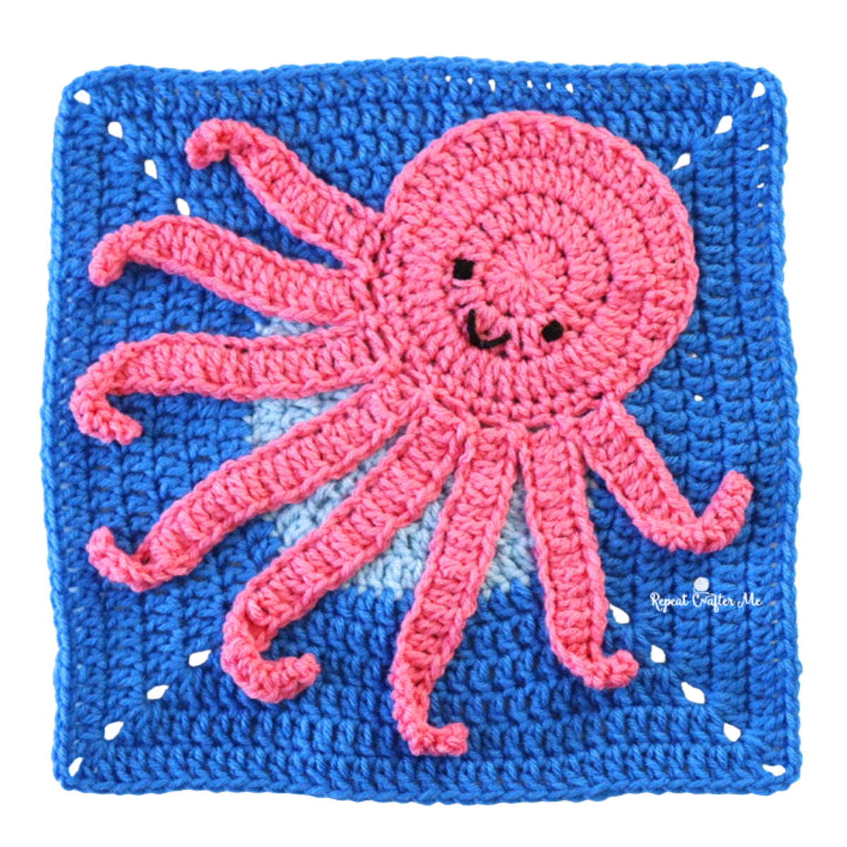 Under The Sea Crochet Blanket made using Red Heart yarn in a styled lifestyle setting