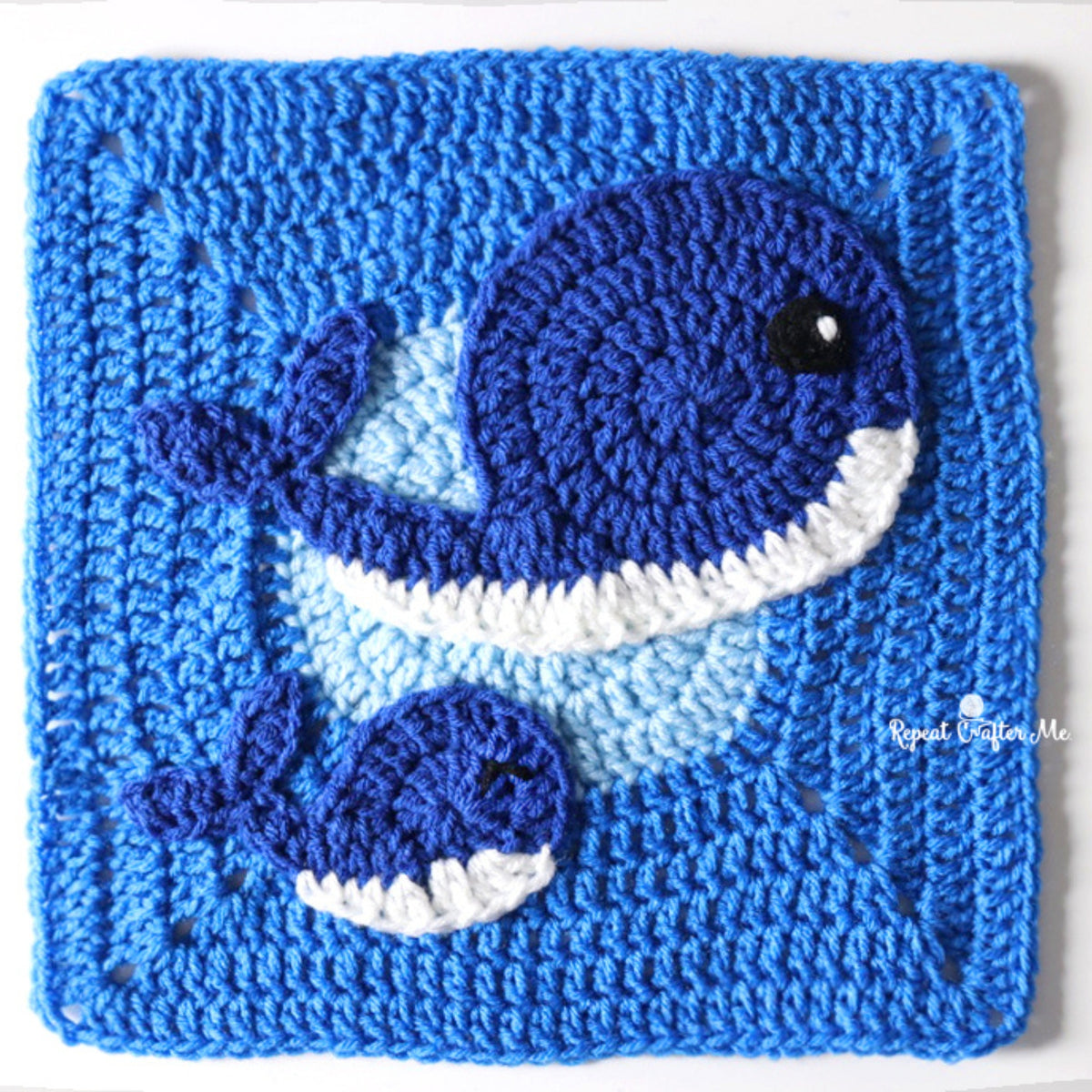 Under The Sea Crochet Blanket made using Red Heart yarn in a styled lifestyle setting
