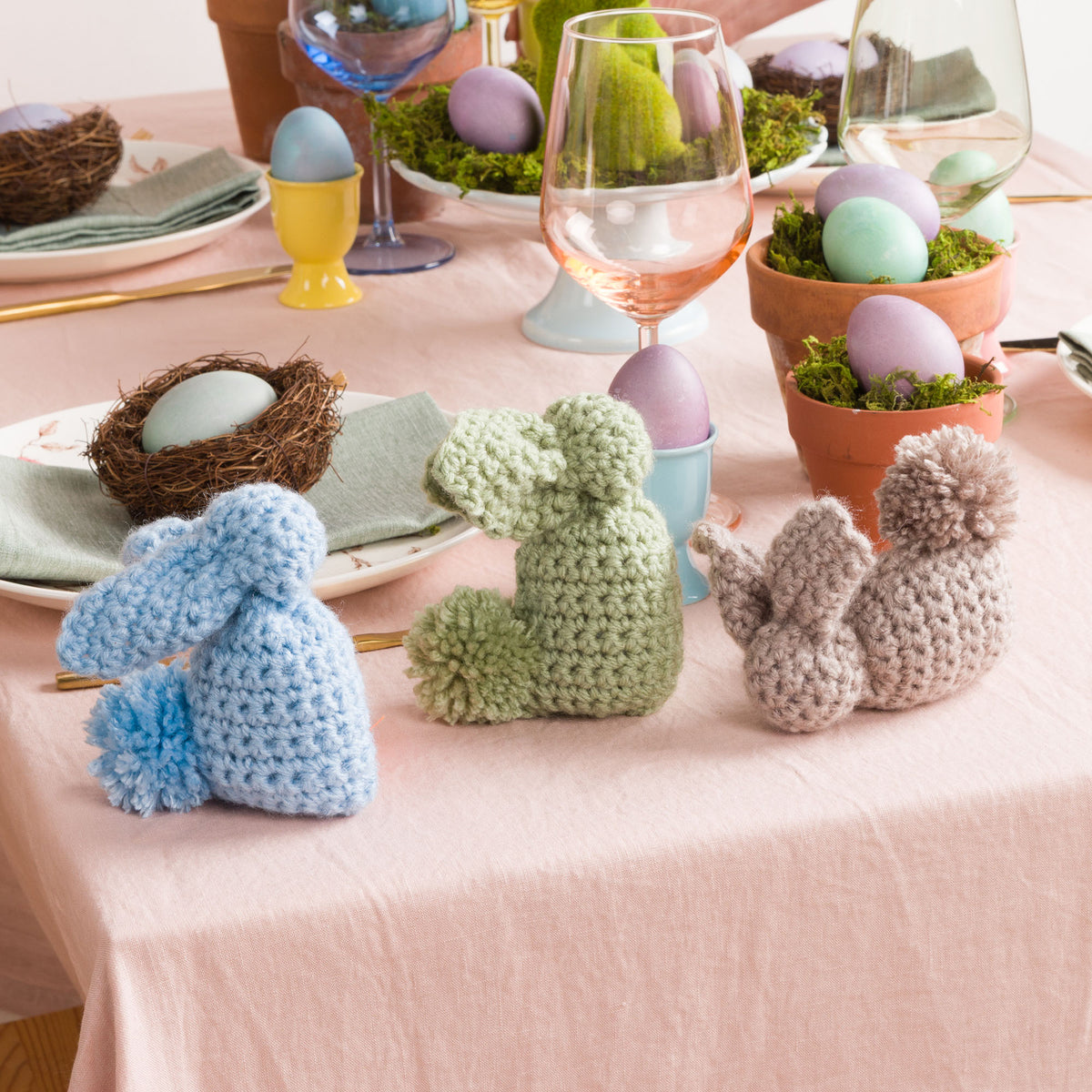 Crochet Beginner Bunny made using Red Heart yarn