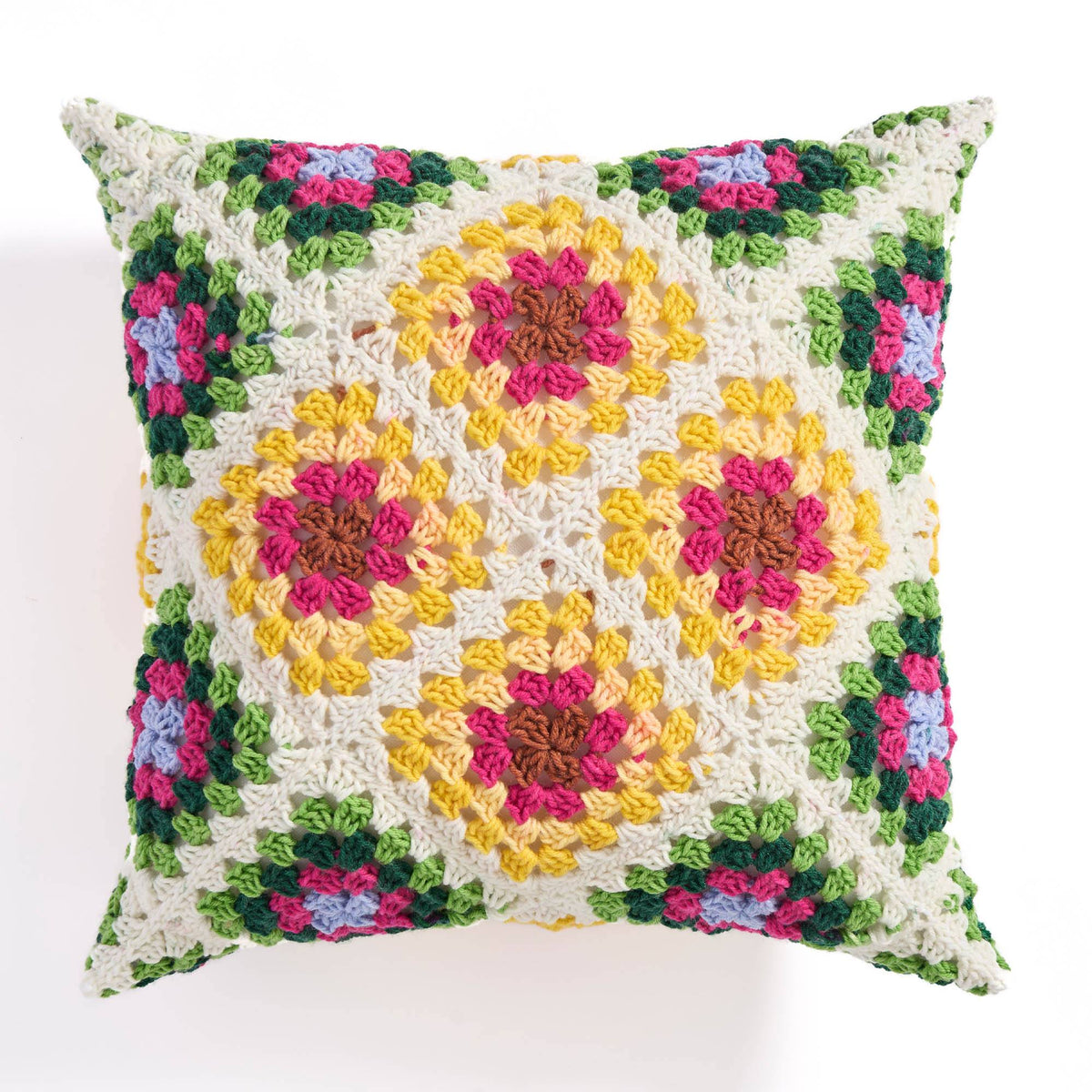 Rest Easy Crochet Pillow made using Red Heart yarn