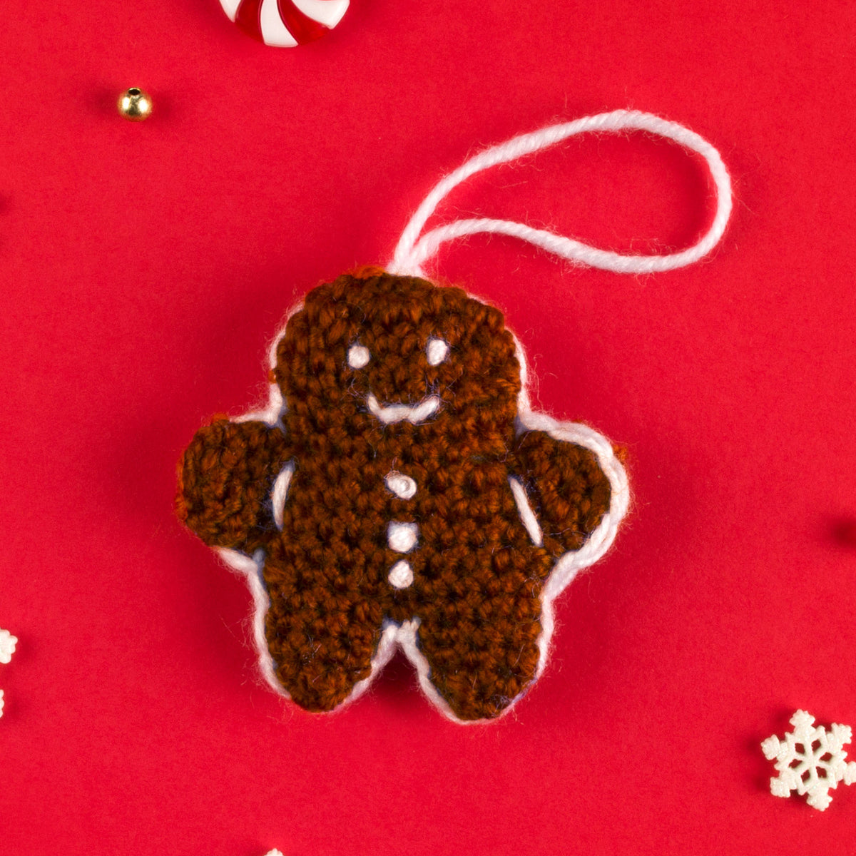 Advent Calendar Crochet Gingerbread Man made using 2024 yarn