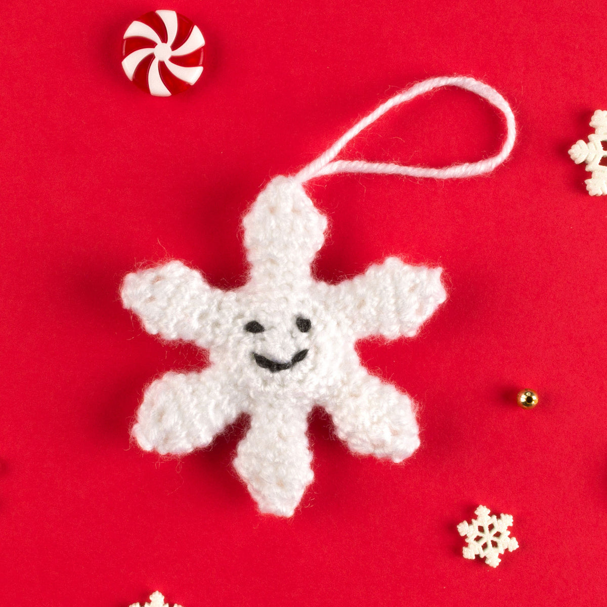 Advent Calendar Crochet Snowflake made using 2024 yarn