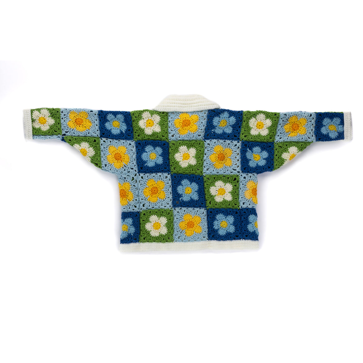 Cozy Posies Crochet Granny Cardigan made using Red Heart yarn