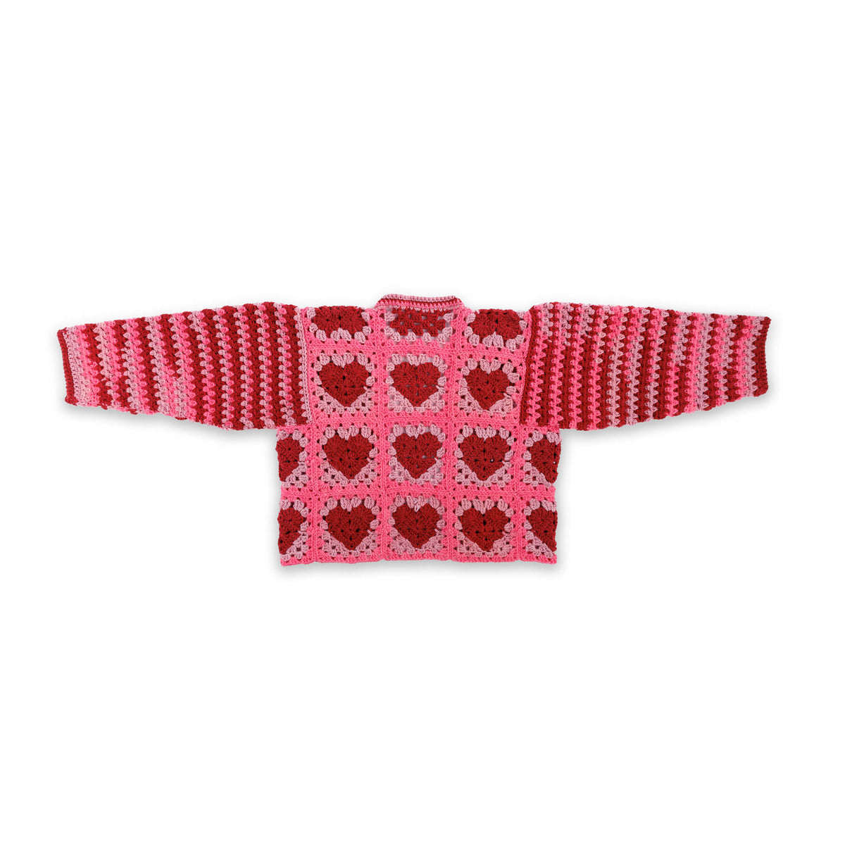 Crochet Party Hearty Cardi made using Red Heart yarn