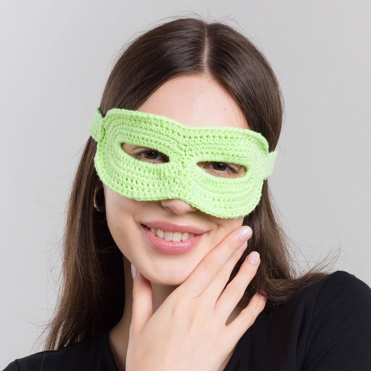 Radiant Defender Crochet Super Hero Mask made using Red Heart yarn