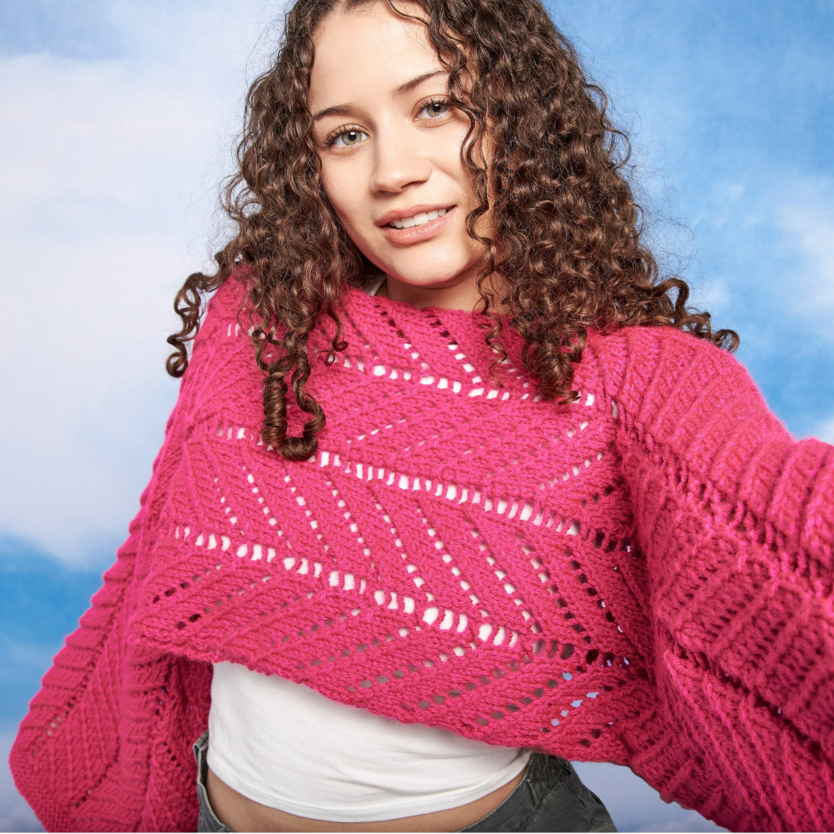 Knit Shrug made in Red Heart Yarn