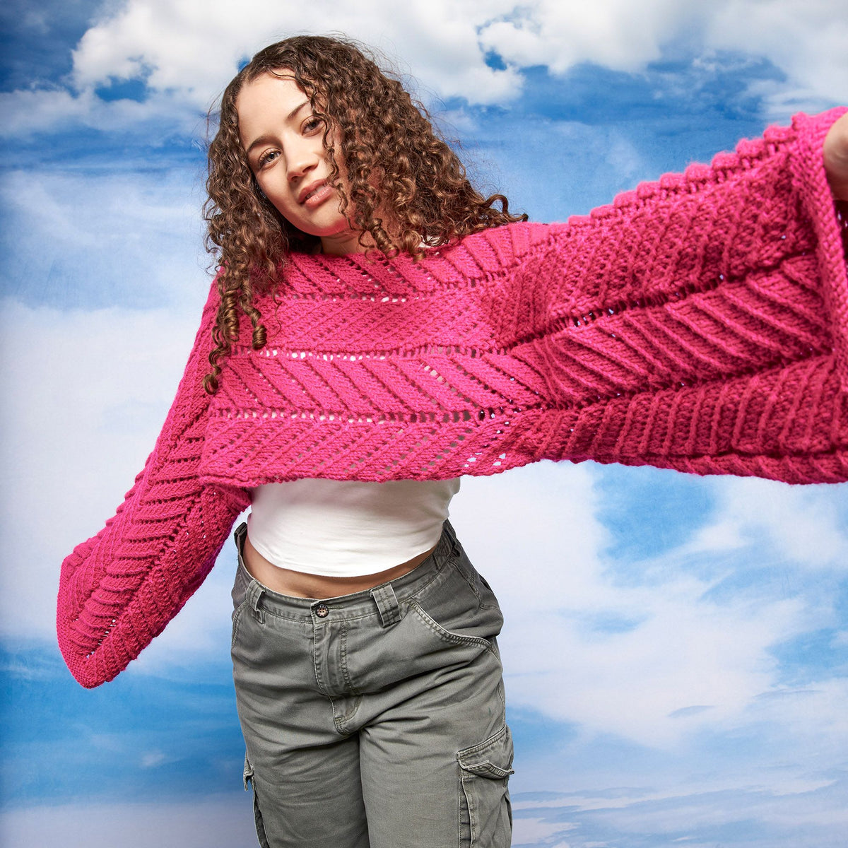 Knit Shrug made in Red Heart Yarn