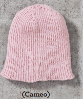 Knit Ribbed Beanie made using Red Heart yarn