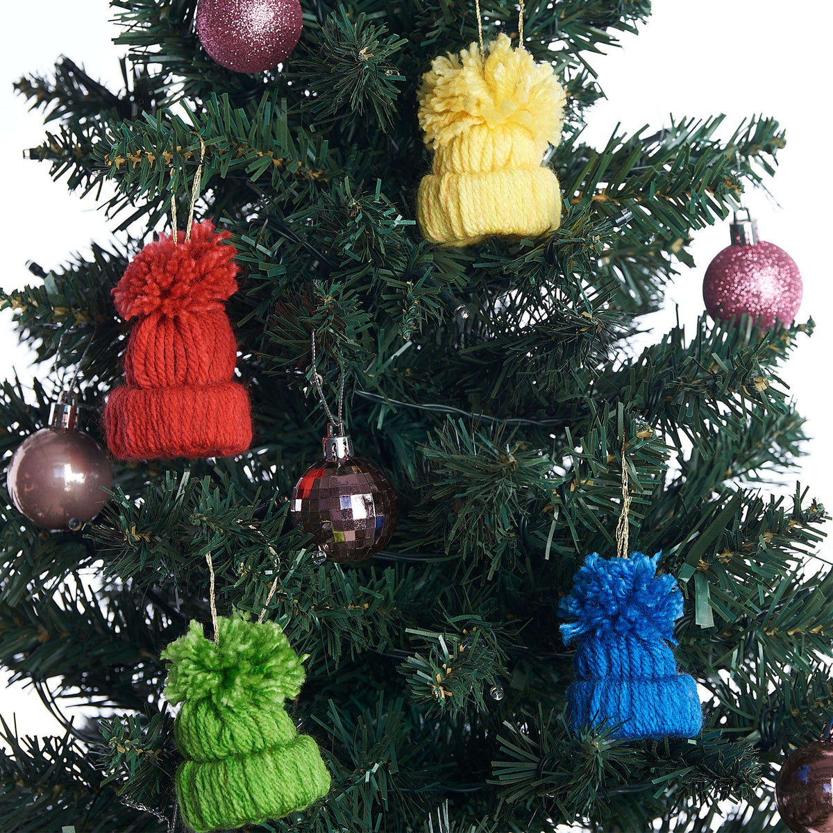 Craft Ornaments made in Red Heart Mini Yarn