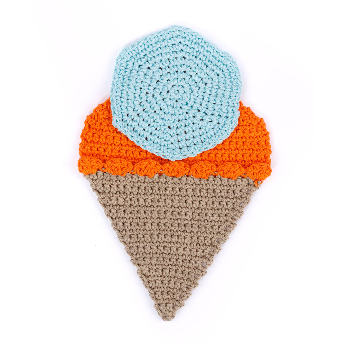 Double Scoop Crochet Dishcloth made using Lily yarn