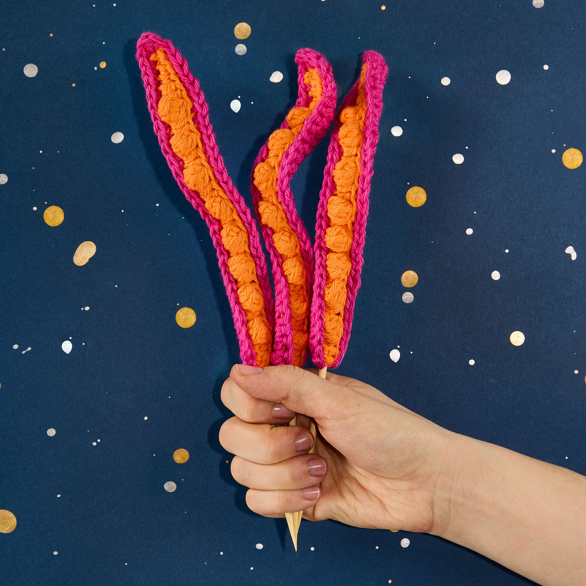 Crochet Plant Tentacles made using Lily yarn in a styled lifestyle setting