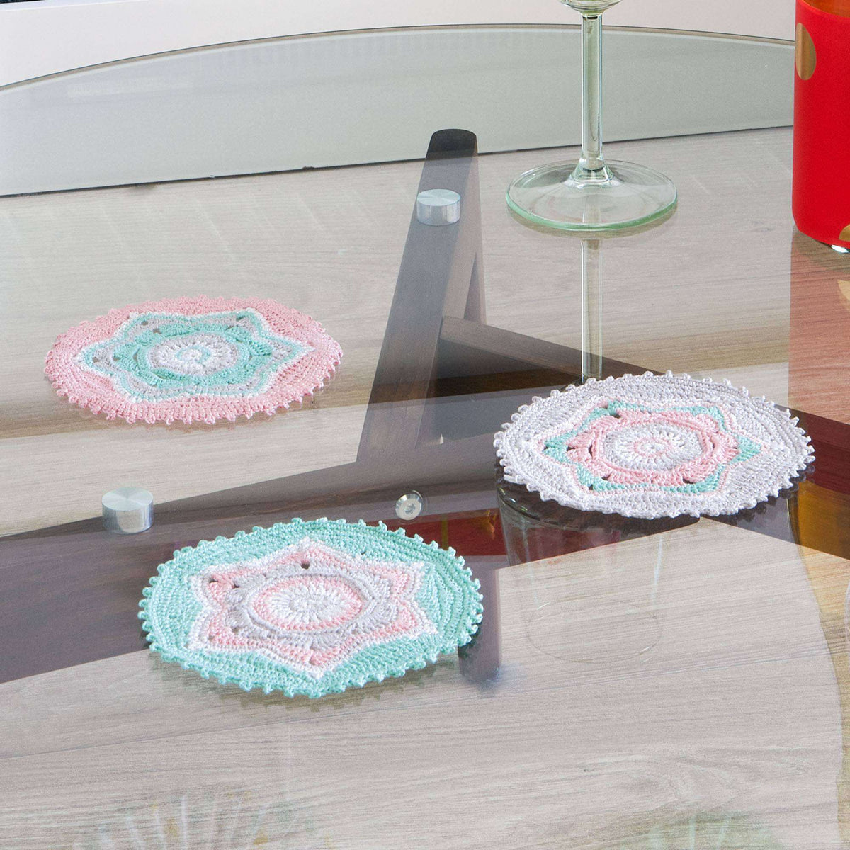 Crochet Coaster made in Aunt Lydia's Classic Crochet yarn