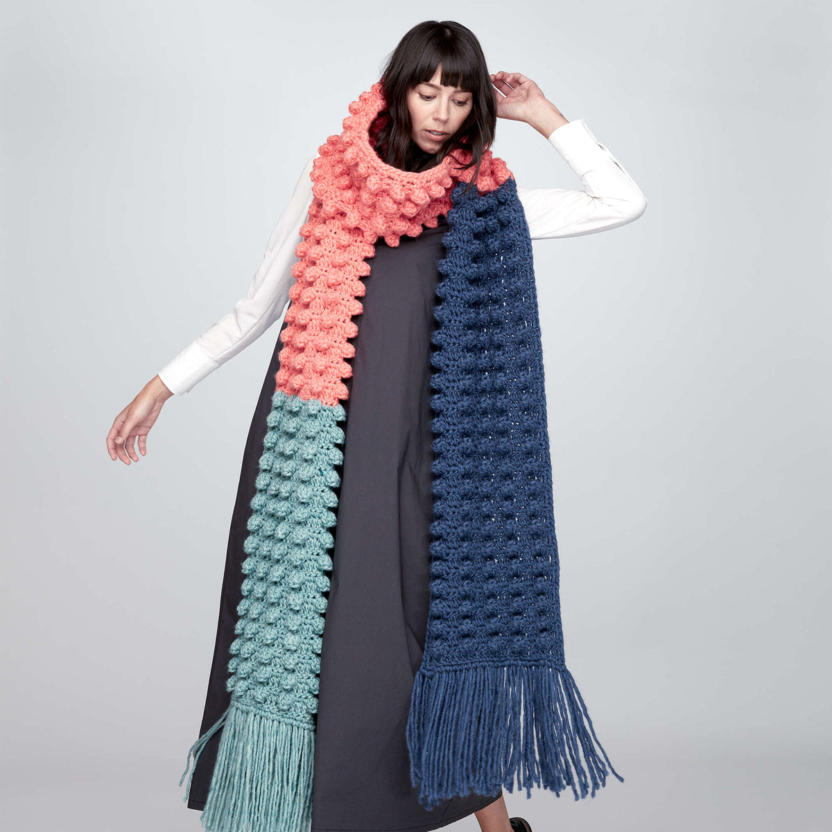 Crochet Scarf made in Bernat Roving yarn